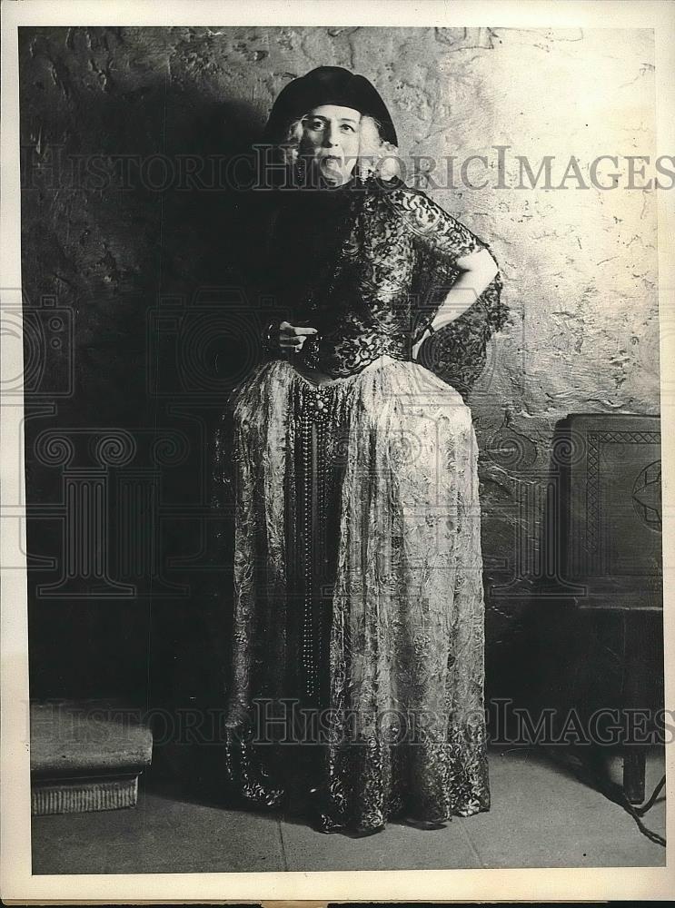 1931 Press Photo Mrs William Woods Plankinton wearing costume at Everglades Ball - Historic Images