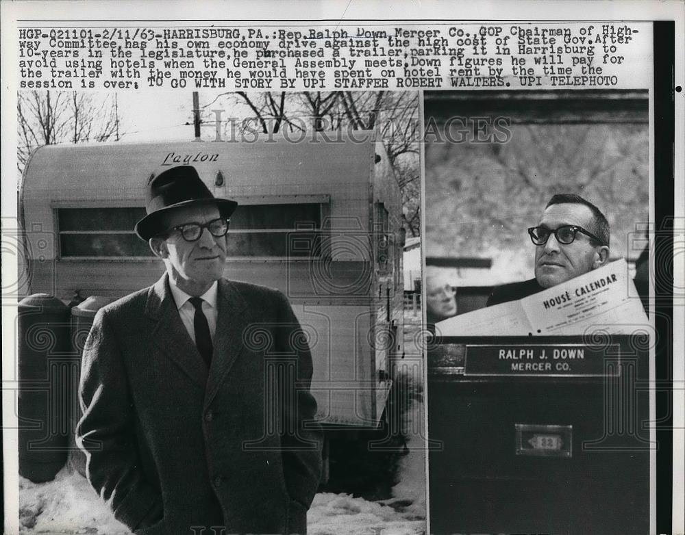 1963 Press Photo Rep. Ralph Down GOP Chairman Of Highway Committee & Mercer Co. - Historic Images