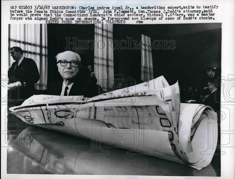 1967 Press Photo Charles Andrew Appel Jr. Senate Ethics Committee - nea56562 - Historic Images