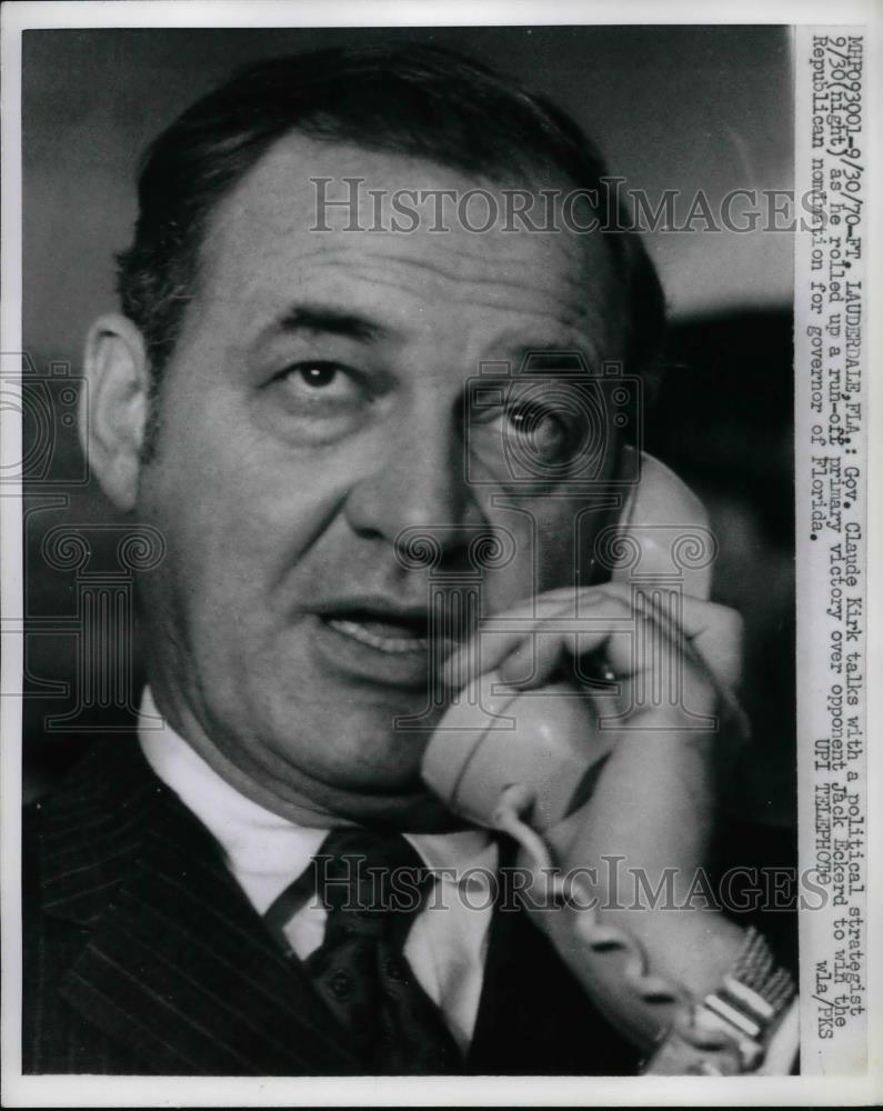 1970 Press Photo FL Gov. Claude Kirk wins GOP nomination for governor - Historic Images