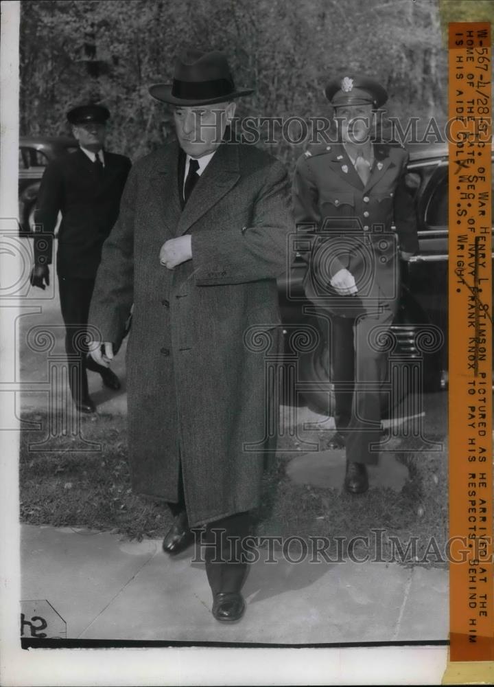 1944 Press Photo Secretary of War Henry Stimson Funeral Sec of Navy Frank Knox - Historic Images