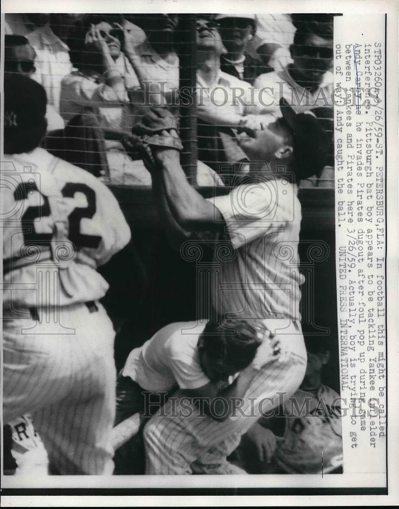 1959 Press Photo NY Yankees Infielder Andy Carey - Historic Images