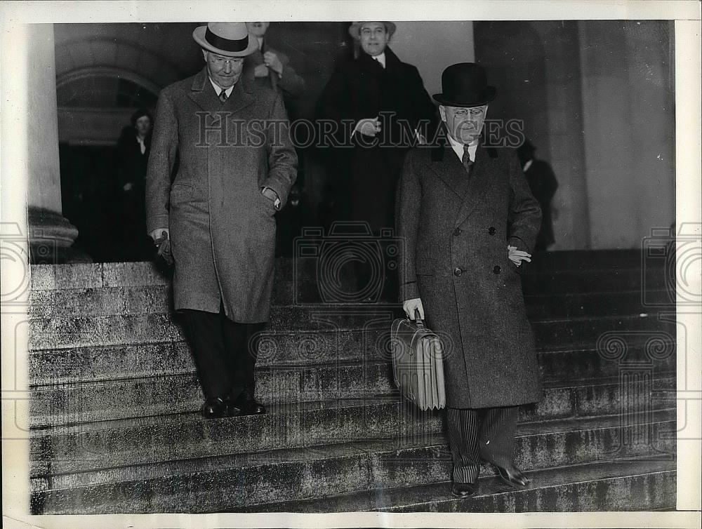 1936 Press Photo Silas Strawn, Former Chamber Comm. Pres., Attorney Frank Hogan - Historic Images