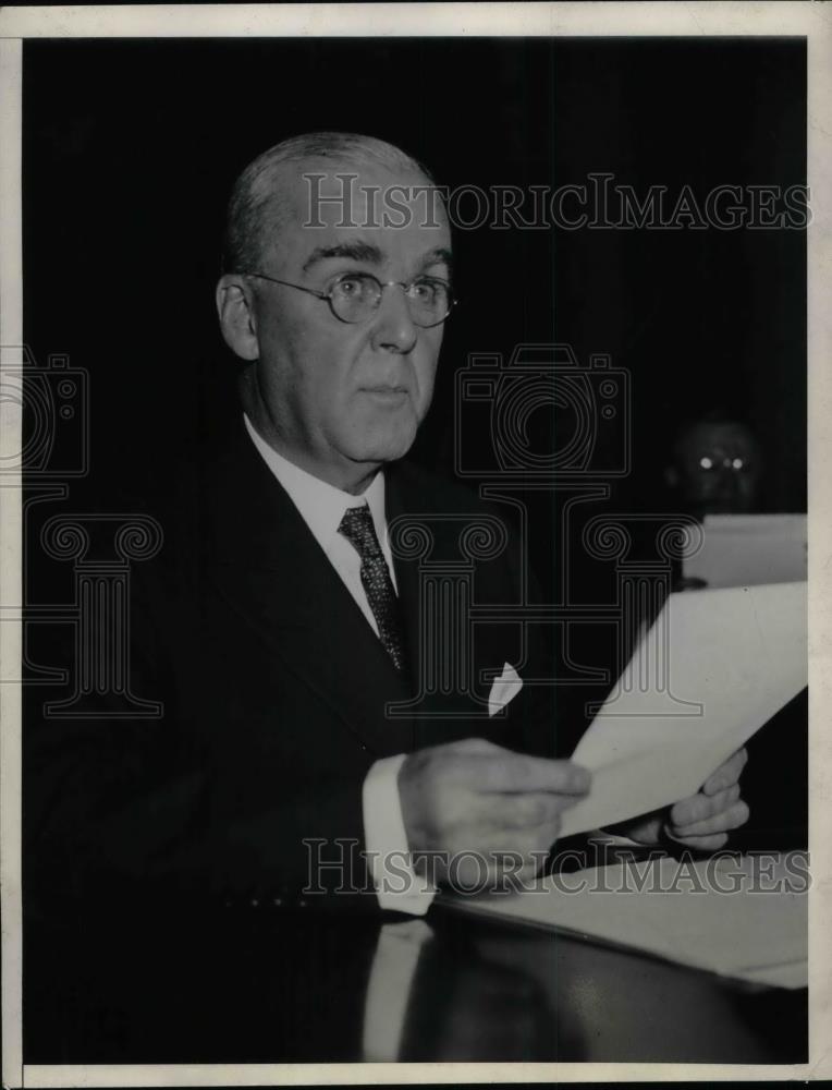 1934 Press Photo Ernest T. Weir Chairman Of Steel Company During Testimony - Historic Images