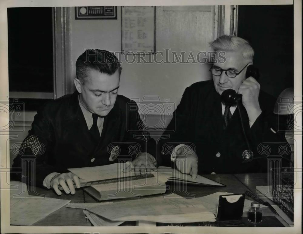 1938 Press Photo Sergeant Michael J Brown, Lieut. James Brennan - nea59740 - Historic Images