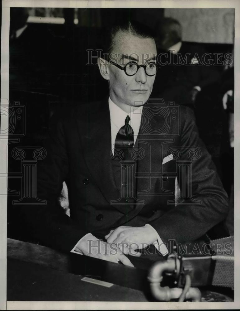 1934 Press Photo George U. Harris, Publicity Director, New York Stock Exchange - Historic Images