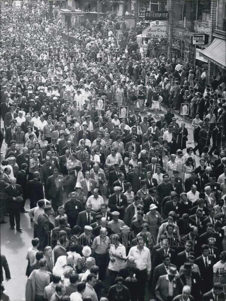 1964 Press Photo General View crowd funeral Maurice Thorez Vice Premiere France - Historic Images