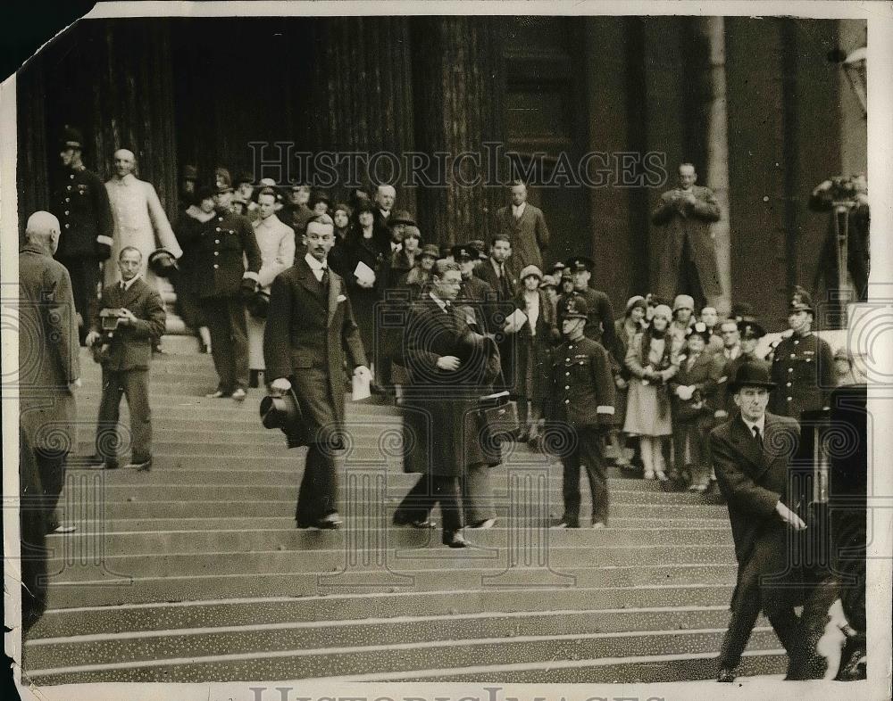 1930 Press Photo Prince of Wales Leaving St Pauls Cathedral - Historic Images