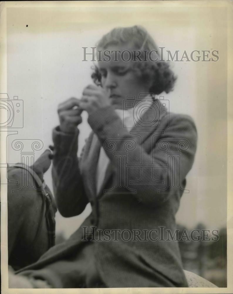 1938 Press Photo Edith Hahn on Horse at Gymkana in Forest Hills in Augusta - Historic Images