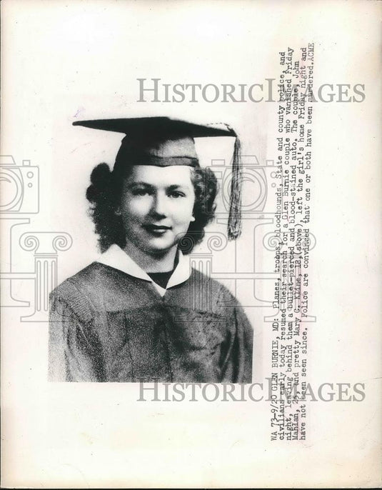 1948 Press Photo Mary C Kline & Friend are Missing - Historic Images