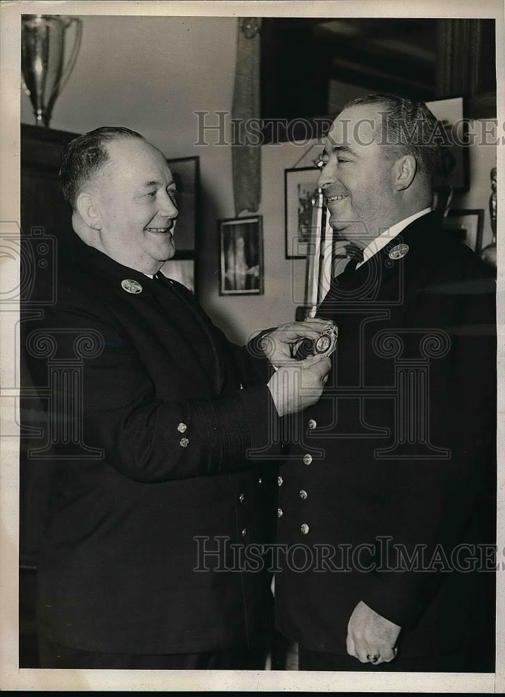 1938 Press Photo NYC William Heferman, deputy fire chief &amp; Jame Heferman - Historic Images