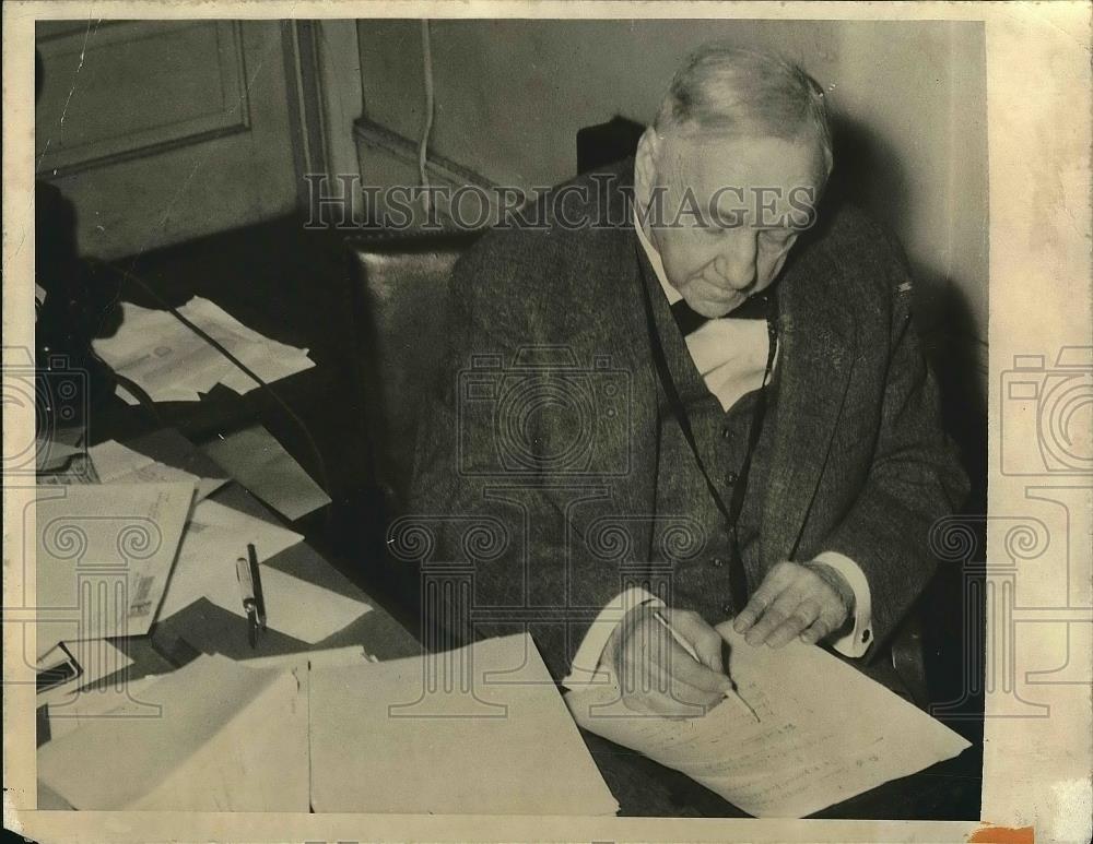 1942 Press Photo Josephus Daniels, Editor of News &amp; Observer in Rahleigh, NC - Historic Images