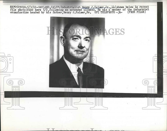 1961 Press Photo industrialist Henry Kaiser Jr. - Historic Images