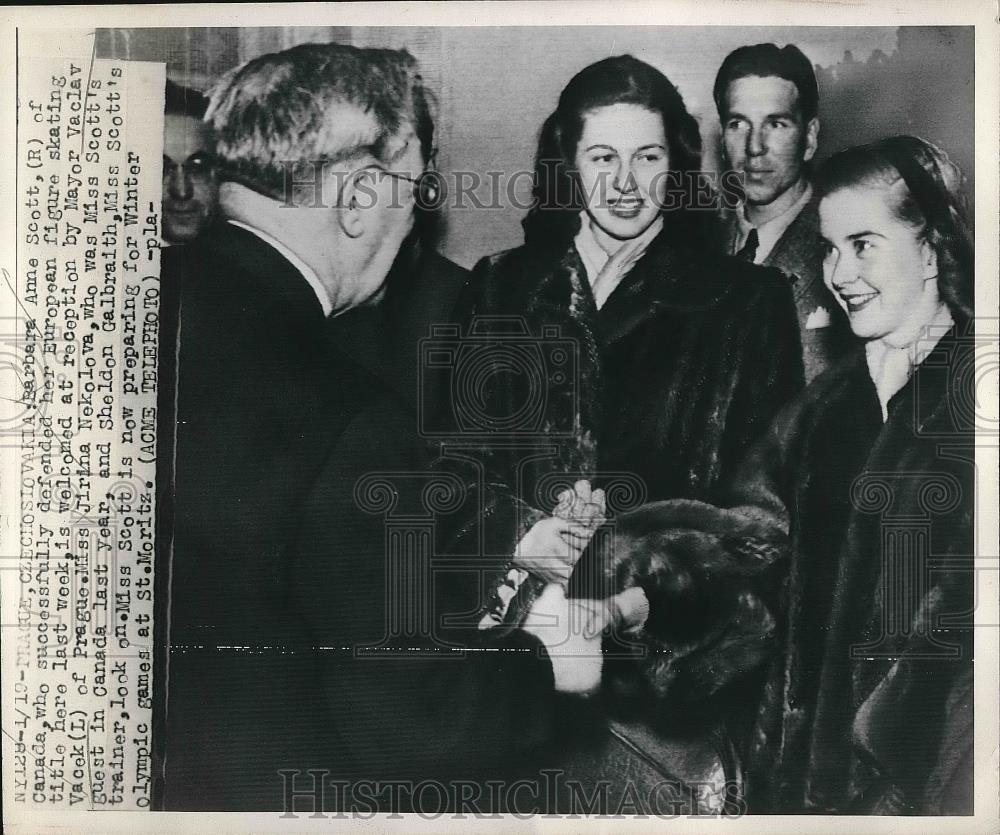 1948 Press Photo Barbara Anne Scott Mayor Vaclav - Historic Images