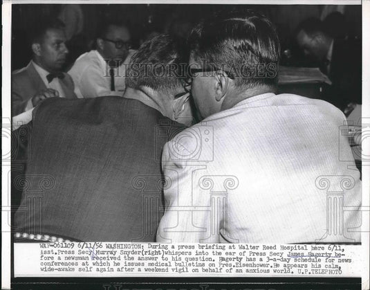1956 Press Photo Press Sec of Walter Reed Hospital James Hagerty - nea62037 - Historic Images