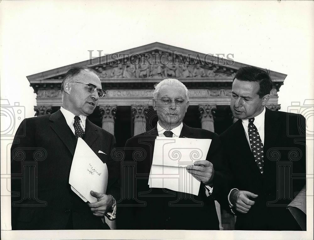 1957 Press Photo Three Unidentified Men in Washington D.C. - Historic Images