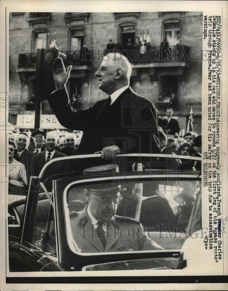 1963 Press Photo French President Charles DeGaulle - Historic Images