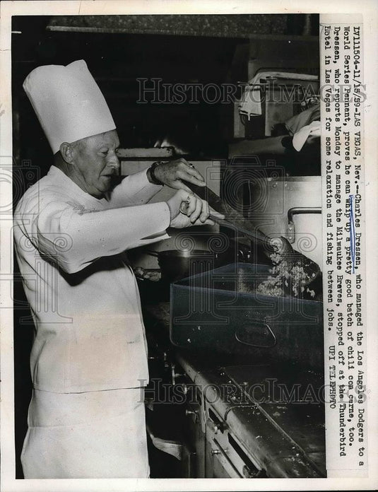 1965 Press Photo Charles Dressen manager of the Los Angeles Dodgers - nea56128 - Historic Images