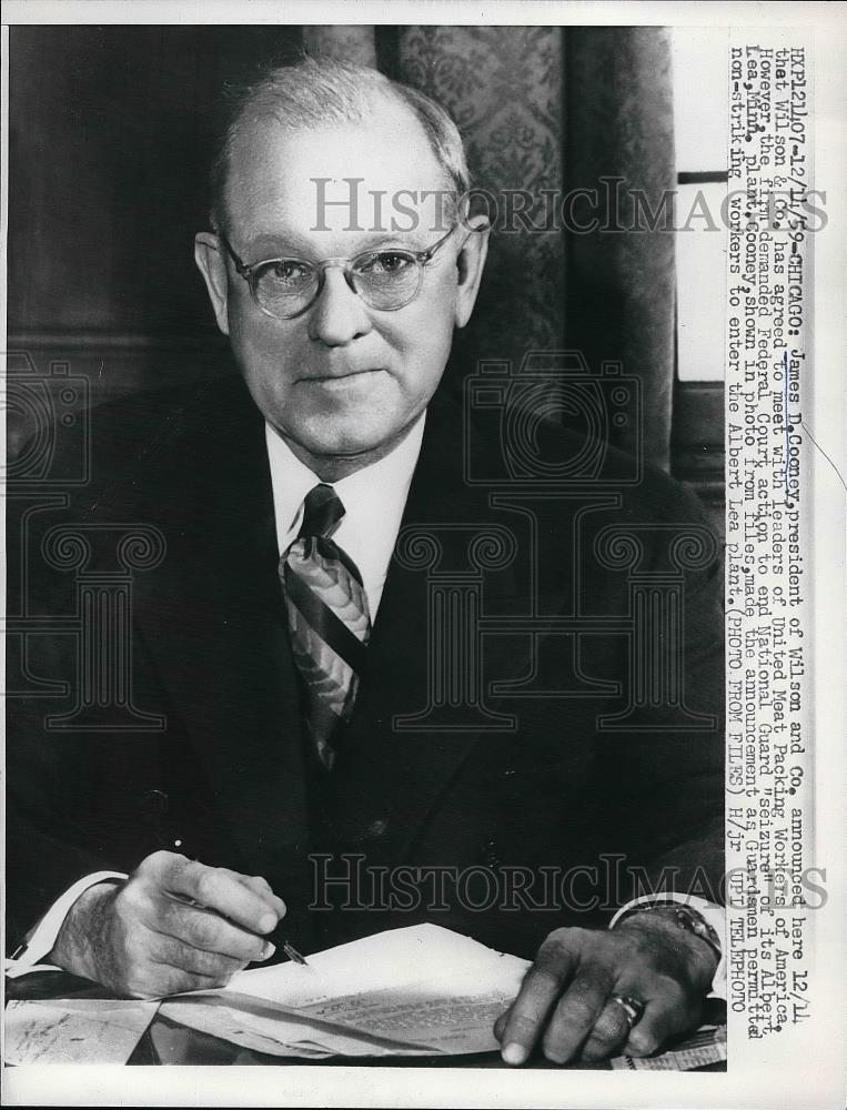 1959 Press Photo James Cooney President of Wilson &amp; Company - nea56320 - Historic Images