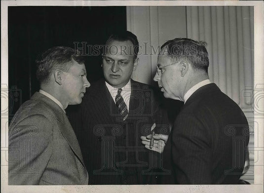 1936 Press Photo James Sullivan Rep. C. Jaspar Bell Conference - nea61140 - Historic Images