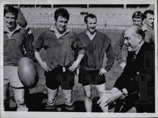 1968 Press Photo Dr. Philip Blaiberg, Heart Transplant Patient Passes Rugby Ball - Historic Images