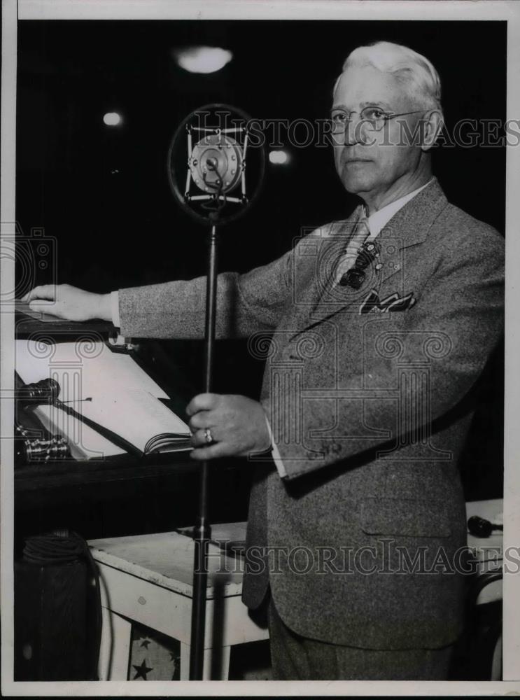 1935 Press Photo A. F. Whitney at Brotherhood of Railroad Trainmen convention - Historic Images