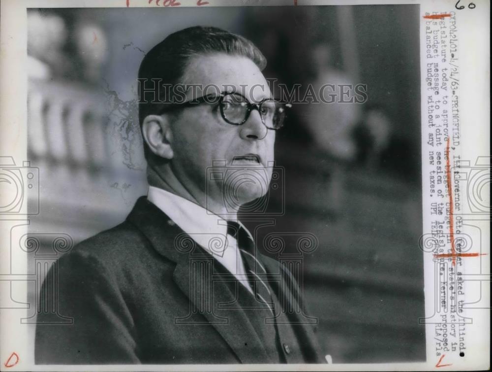 1963 Press Photo Governor Otto Kerner - nea59387 - Historic Images