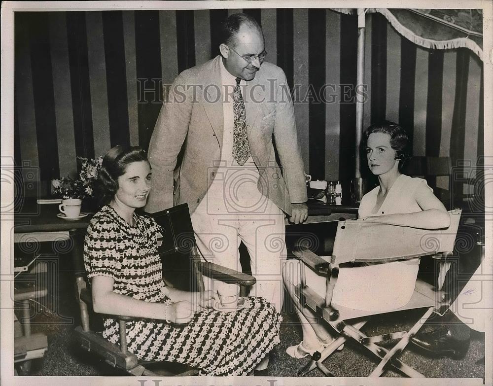 1937 Press Photo Kay Stammers, Freda James And Robert Meyler At Tennis Club - Historic Images