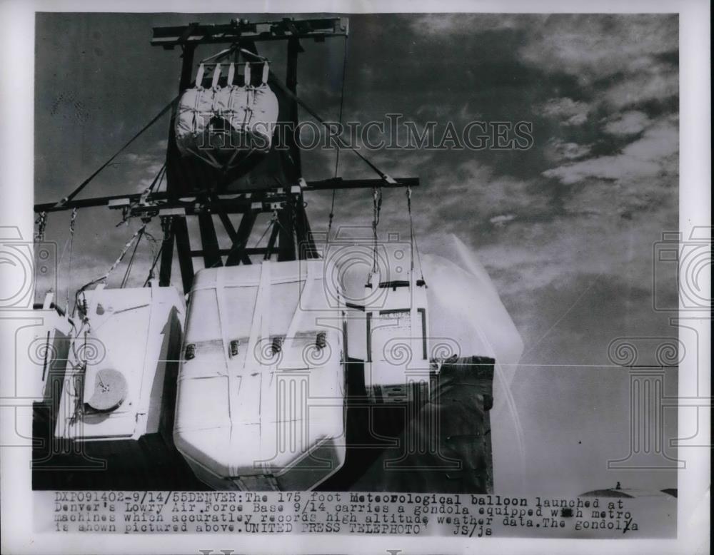 1955 Press Photo Denver, Colo. Meterological balloon launches - nea66231 - Historic Images