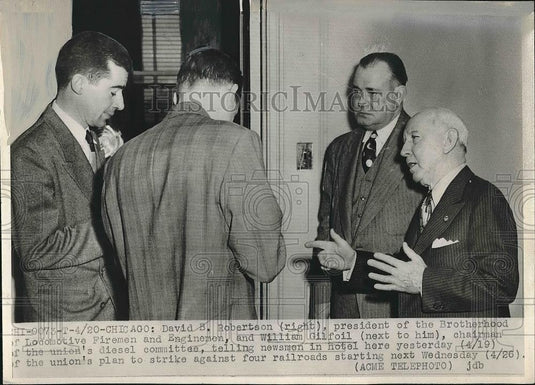 1950 Press Photo David Robertson William Gilfoil Firemen Enginemen - nea64678 - Historic Images