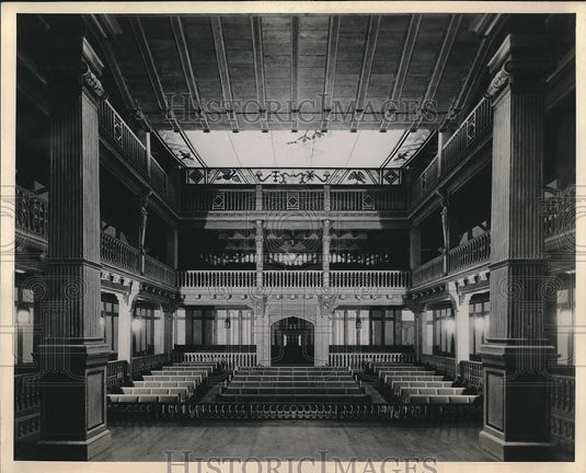 1949 Press Photo Forestage View of Elizabethan Theater in Folger Library - Historic Images
