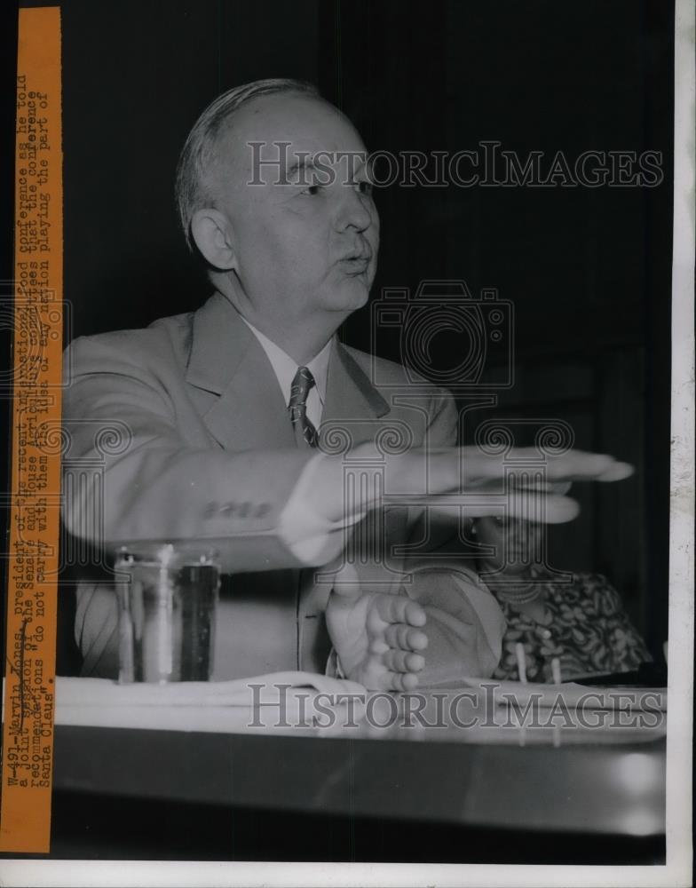1943 Press Photo Marvin Jones, President of International Food Conference - Historic Images