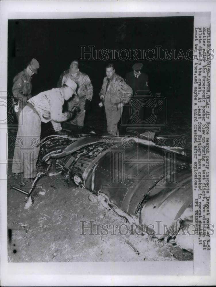 1959 Press Photo Air Force search part of B-58 Hustler blew by Supersonic Bomber - Historic Images