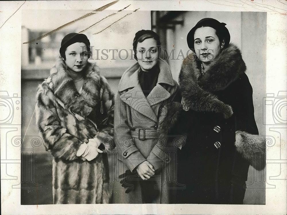 1932 Press Photo Camilla Alsop, B. Baker, Virginia Dawes, Charles Dawes Daughter - Historic Images