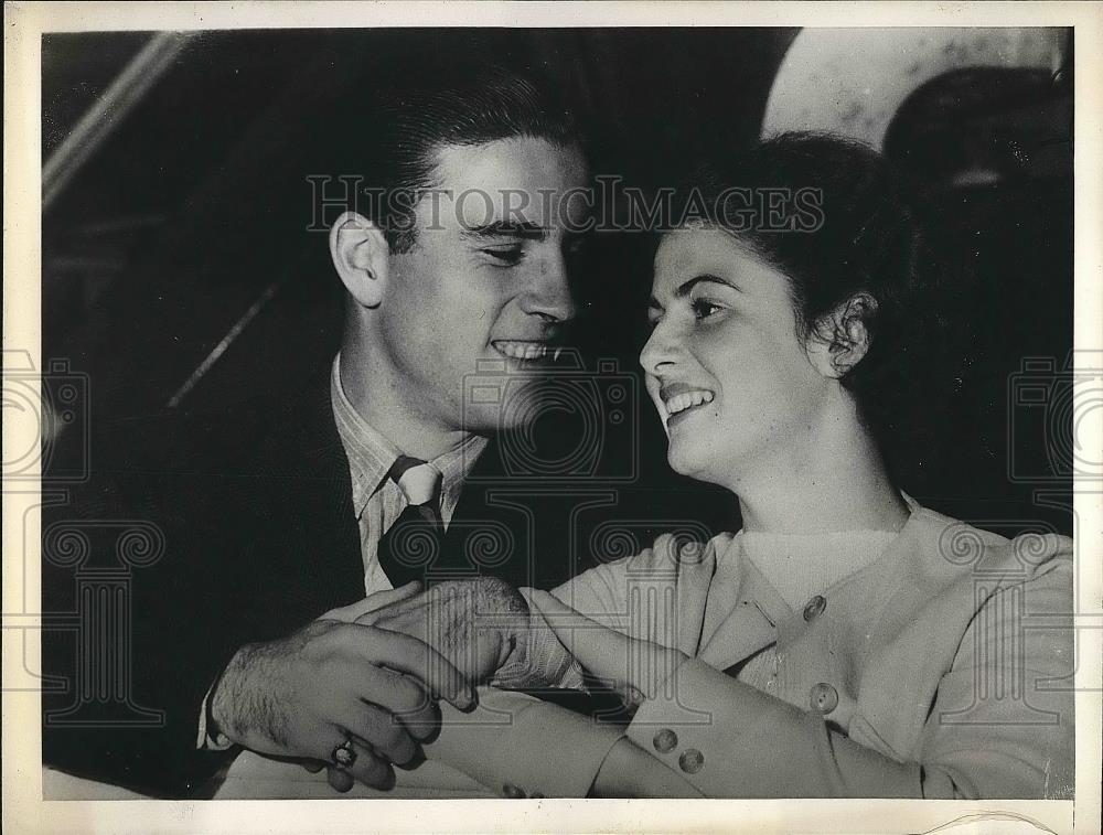 1936 Press Photo Mr. and Mrs. George Beban Arriving on Grace Liner Santa Rosa - Historic Images