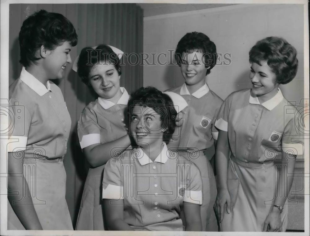 1962 Press Photo Susan Hull, B. Boda, Lois Prindle, M. Steffens, Judith Wilson - Historic Images
