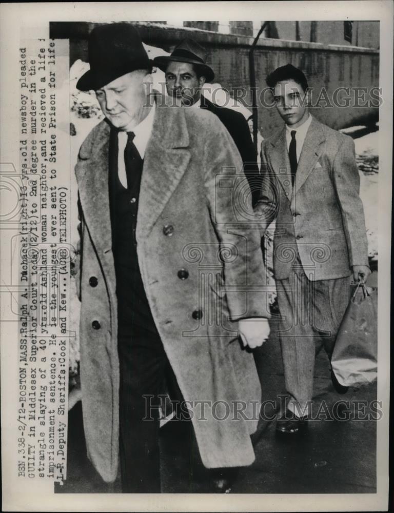 1948 Press Photo Ralph A. Duchacek, 13, pleaded guilty to 2nd degree murder - Historic Images