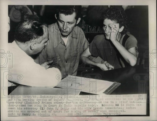 1949 Press Photo Edwards and Wife with Attorney John H. Daily - nea66833 - Historic Images