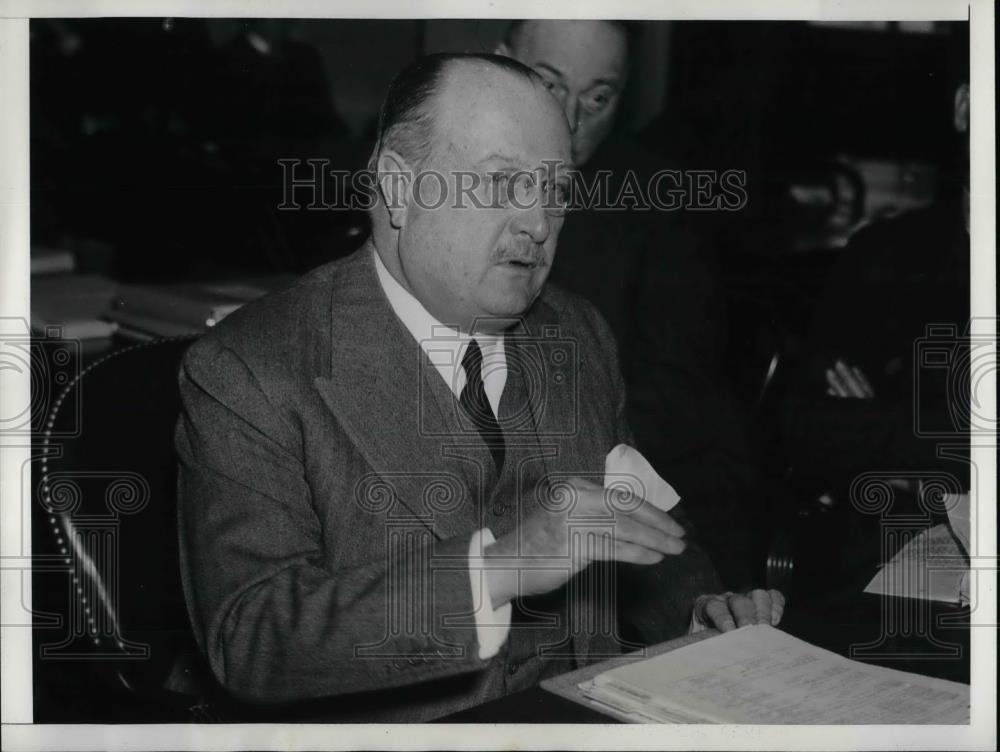 1935 Press Photo Henry Roosevelt Secretary of Navy testifies - Historic Images