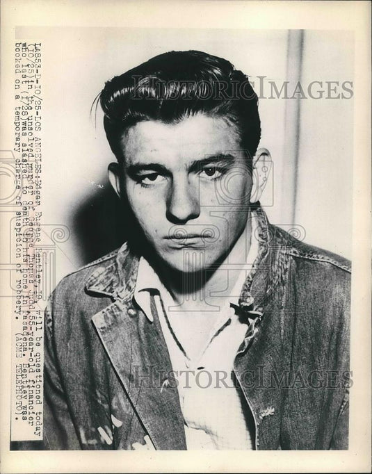 1948 Press Photo Edgar Eugene Bentley Questioned For Murder Of Geroge Judd - Historic Images