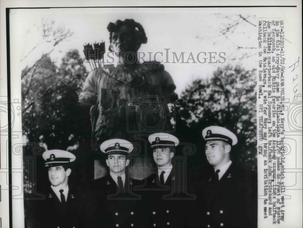 1960 Press Photo Army -Navy players, J Bellino, H Spooner, Pritchard,Matalavaga - Historic Images