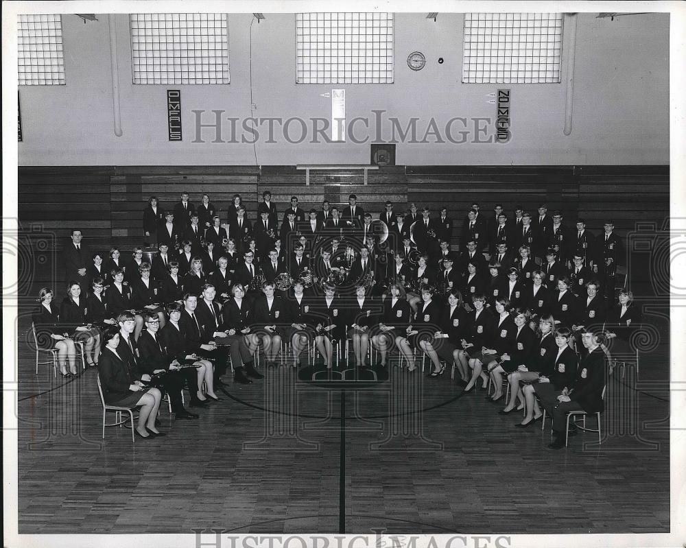 1968 Press Photo 1967-68 Concert band inan auditorium - nea71557 - Historic Images