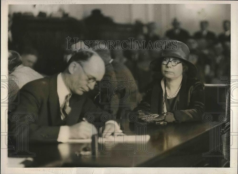 1931 Press Photo Ms. Ada Burroughs at Senate committee - Historic Images