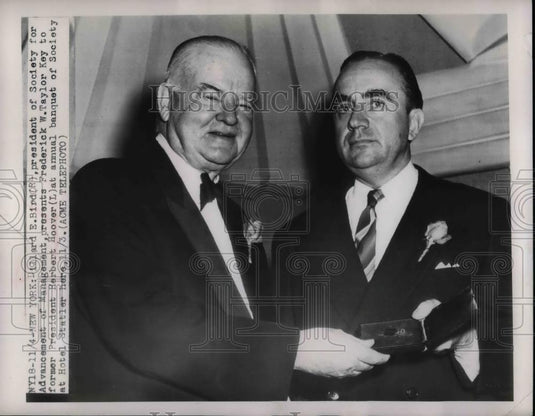 1949 Press Photo Society for Adv Mgt, Dillard Bird & Fred Taylor in NY - Historic Images