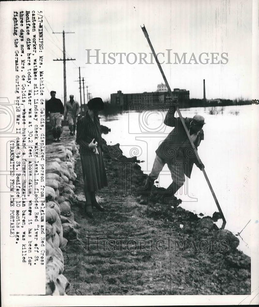 1950 Press Photo Mrs Mathilde de Goldis Displace from Belgium - nea72037 - Historic Images
