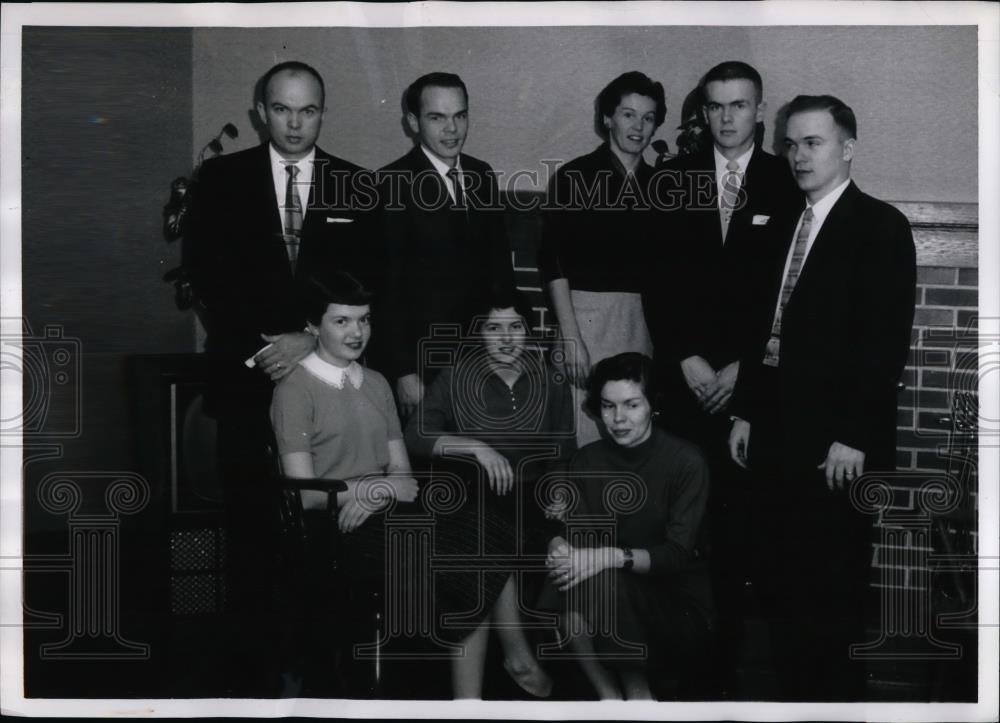 1958 Press Photo Mrs. Jessie Carter Carl Branch, Kenneth Patsy, David Verna June - Historic Images