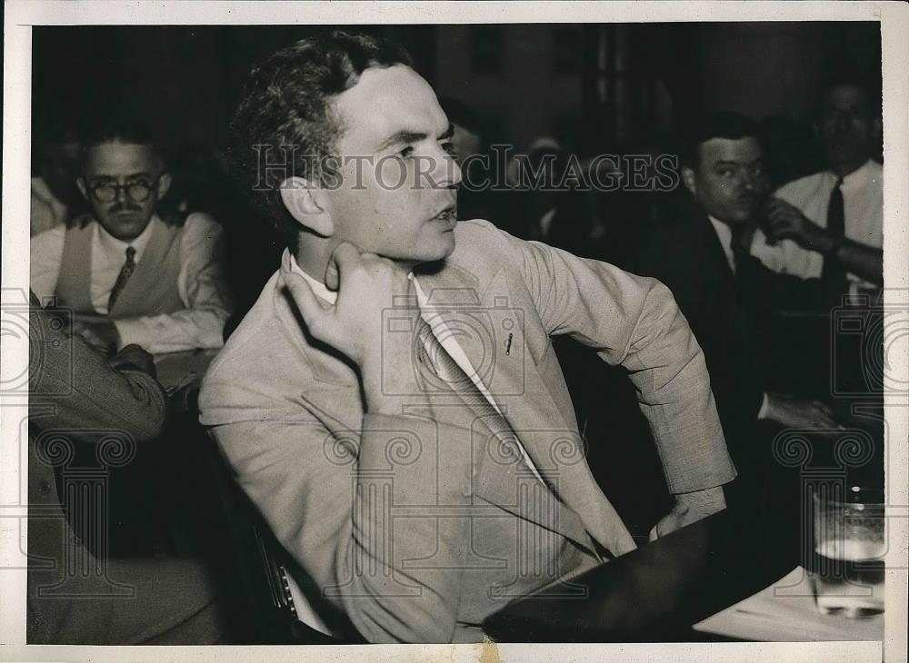 1937 Press Photo Ralph Beck, at D.C. Civil Liberties Comm. talks about Chicago - Historic Images