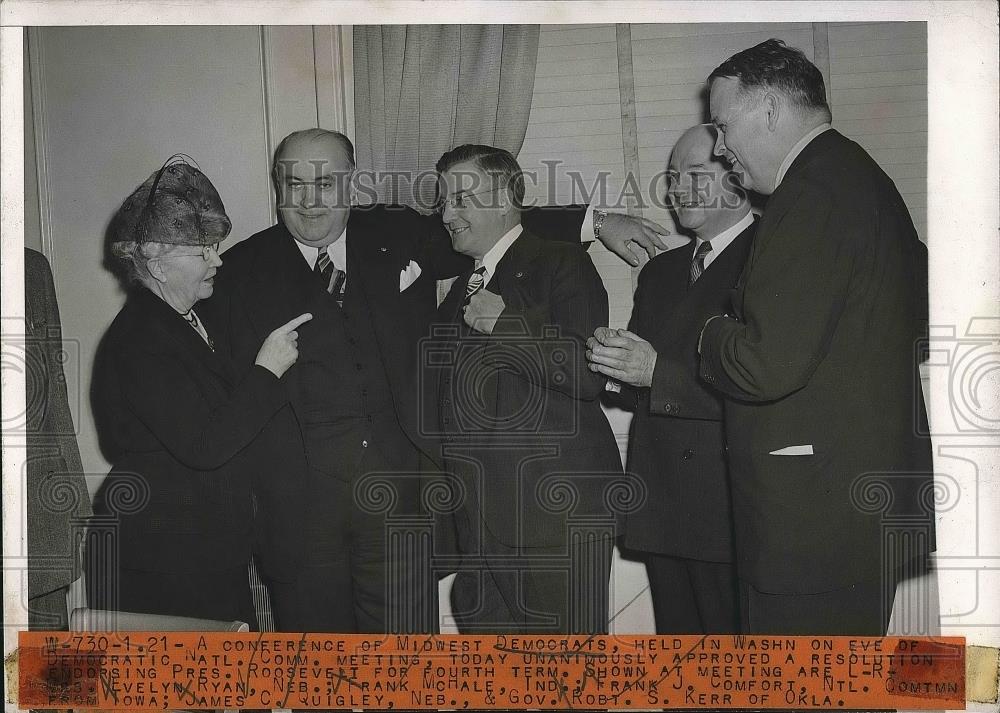 1944 Press Photo Evely Ryan, Frank McHale, F. Comfort, James Quigley, Gov. Kerr - Historic Images