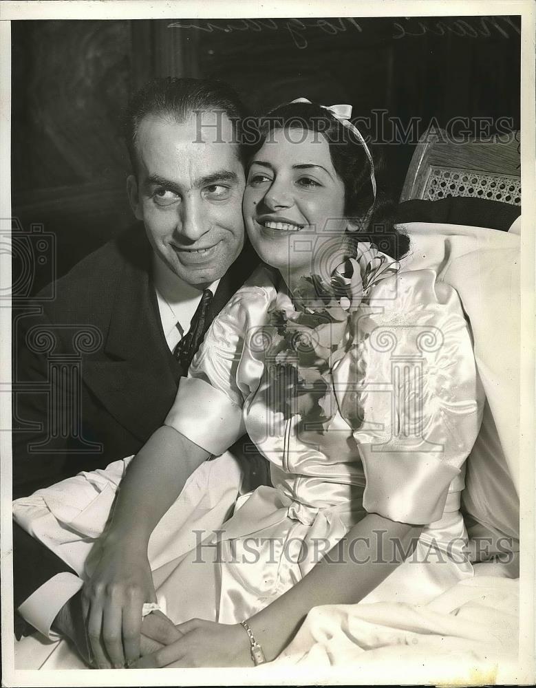 1938 Press Photo John Kabbas and Bride, Former Marie Nogaim, Wedding - nea73658 - Historic Images