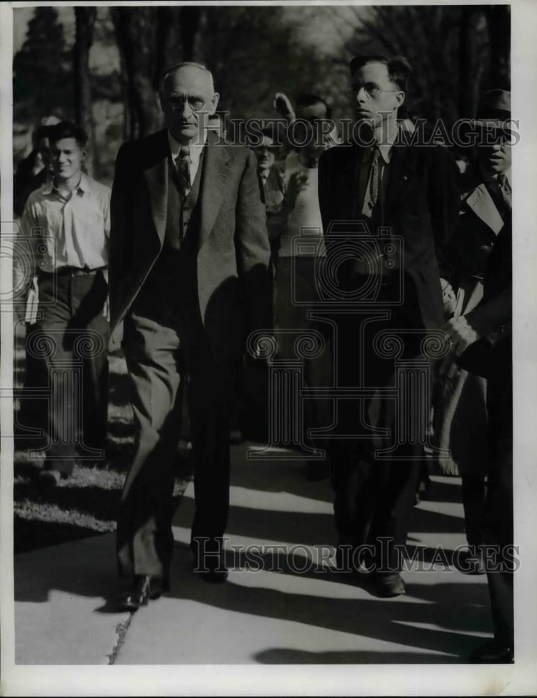 1938 Press Photo Dr Arthur Morgan of TVA &amp; son Griscomb at Antioch College - Historic Images